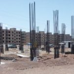 ریشه ستون در پروژه پرند اجرا شده توسط کاشت میلگرد بر روی فونداسیون